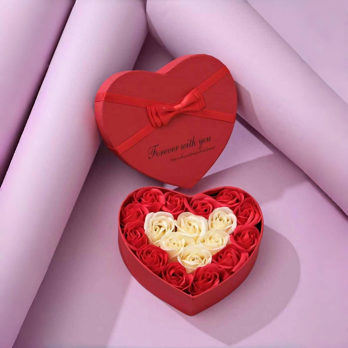 

10 Artificial Flowers Valentines Day Gift for Her Rose Gift Box with Cute Bear Romantic Mothers Day Wedding Home Party Decor