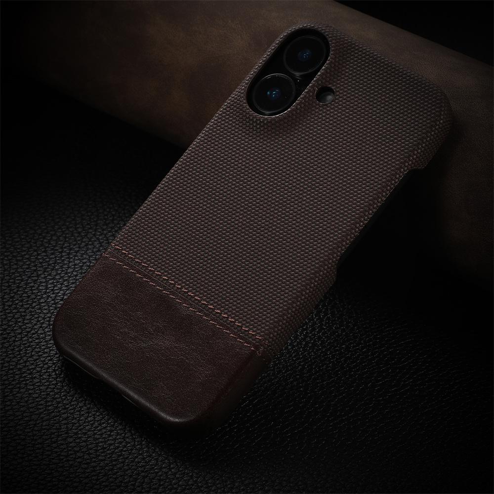 Business Leather Iron On Nylon Fabric Case For For Iphone 17 Air 16 1 14 13 12 Pro Max Plus Borderless Cooling PC Shockproof Cover