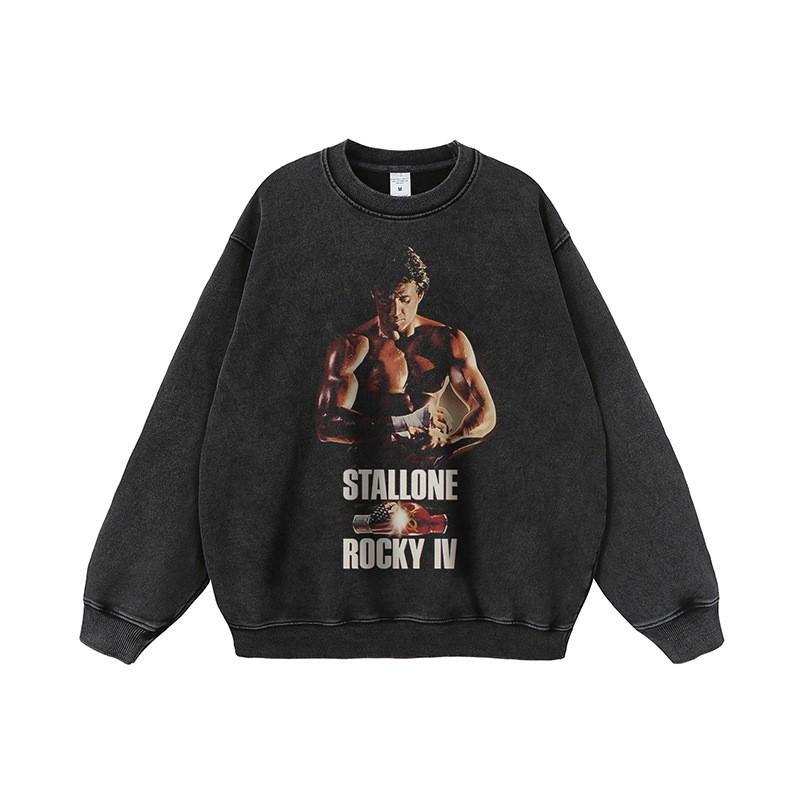 Unisex Vintage Streetwear Hoodie With Graphic Print Cotton Long Sleeve Oversized Pullover