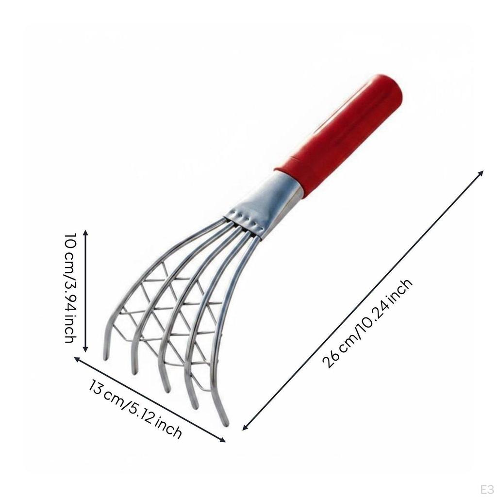 5 Claw Sand Rake Easy to Use Clamming Portable Shell Digger Tool Short with Net