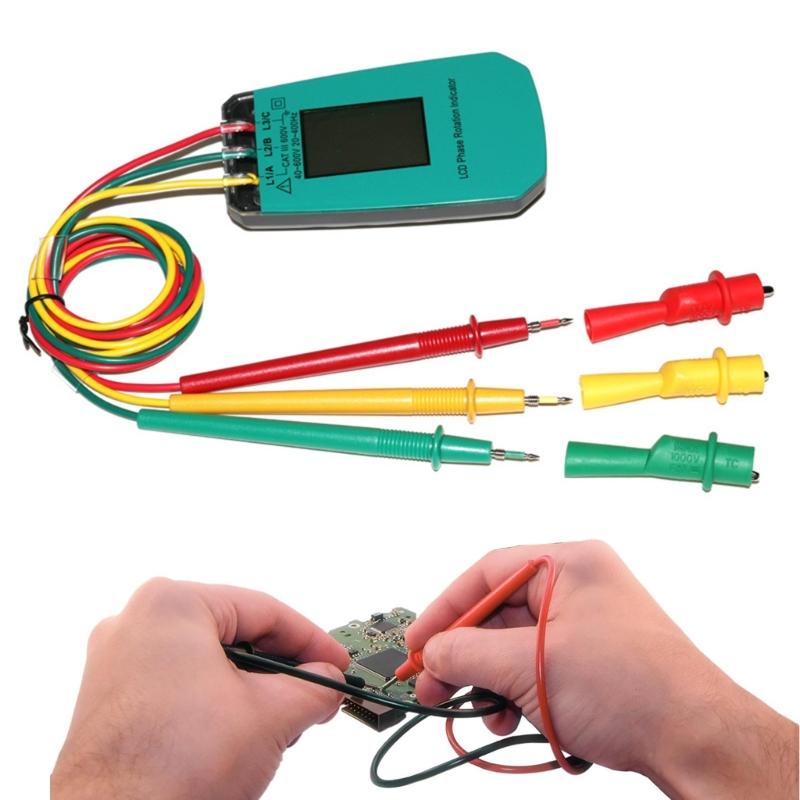 Three Phase Voltages Sequences Checkers 3 Phase Rotation Meter LED Indicator Detectors for Electrical Work