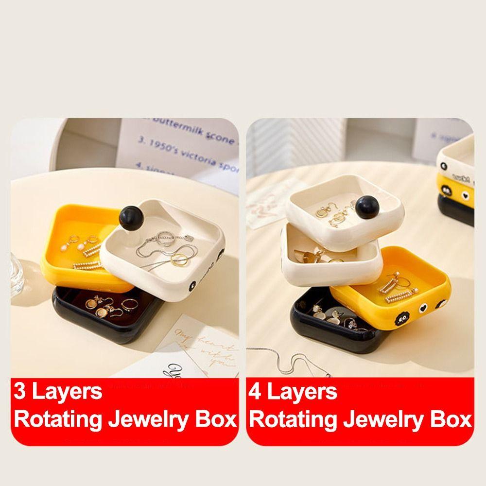 3/4 Layers Jewelry Storage Holder 360 Degree Rotating Necklace Storage Container  Home Use