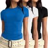 European and American Women's Casual Slim Fit Long Sleeve Pullover T-shirt Streetwear Set