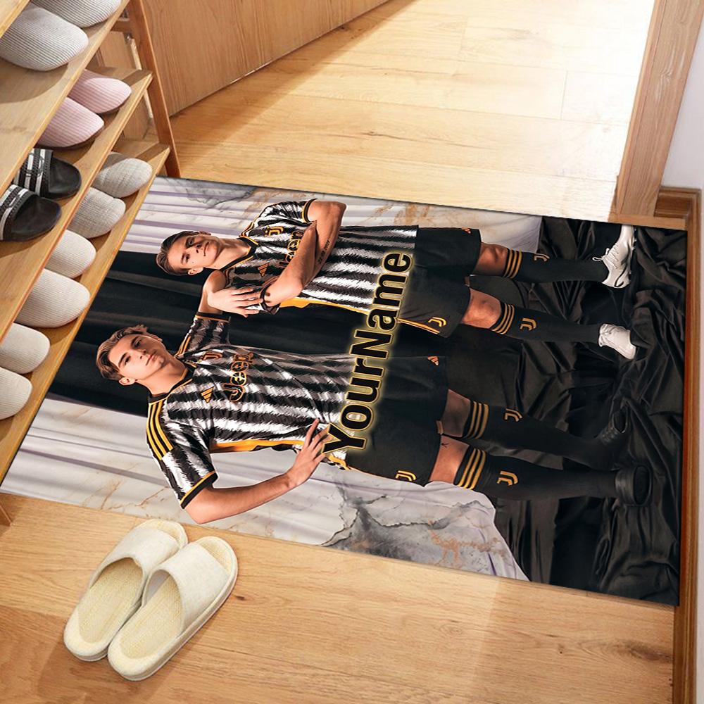 Juventus Customized Name Floor Mat Perfect for Decorate Room Kitchen Bedrooms Playrooms Anti-slip Rug Decorate Offices Best for Christmas