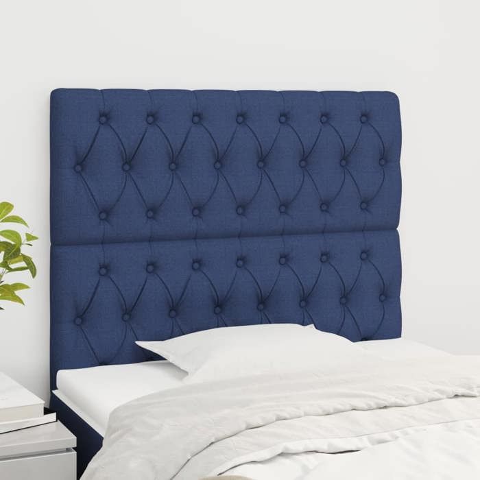 Maison Exclusive - Tête de lit Bleu 90x7x118/128 cm Tissu