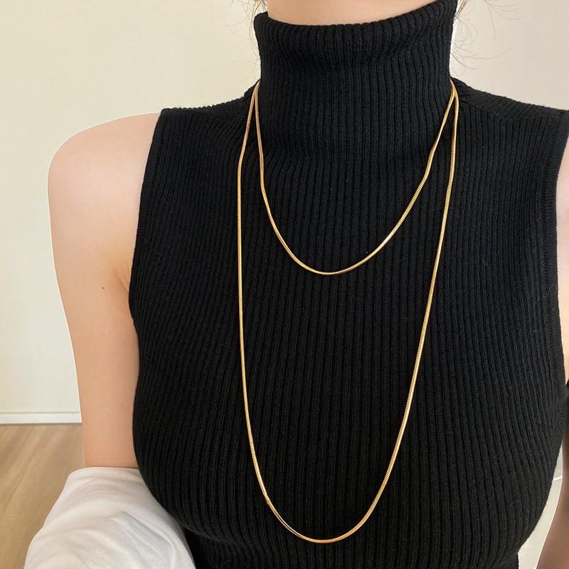 Simple butterfly adjustable necklace niche versatile light luxury sweater chain women's high-end fashion temperament jewelry
