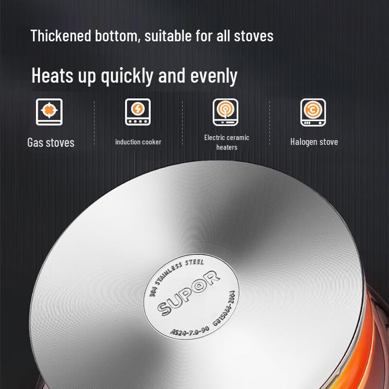 SUPOR 304 Stainless Steel 7L Pressure Cooker