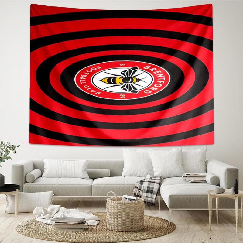 1PC Brentford Football Club Crest Printed Tapestry Room Decoration Wall Hanging for Living Room Bedroom, dormitory, Birthday and Christmas gifts