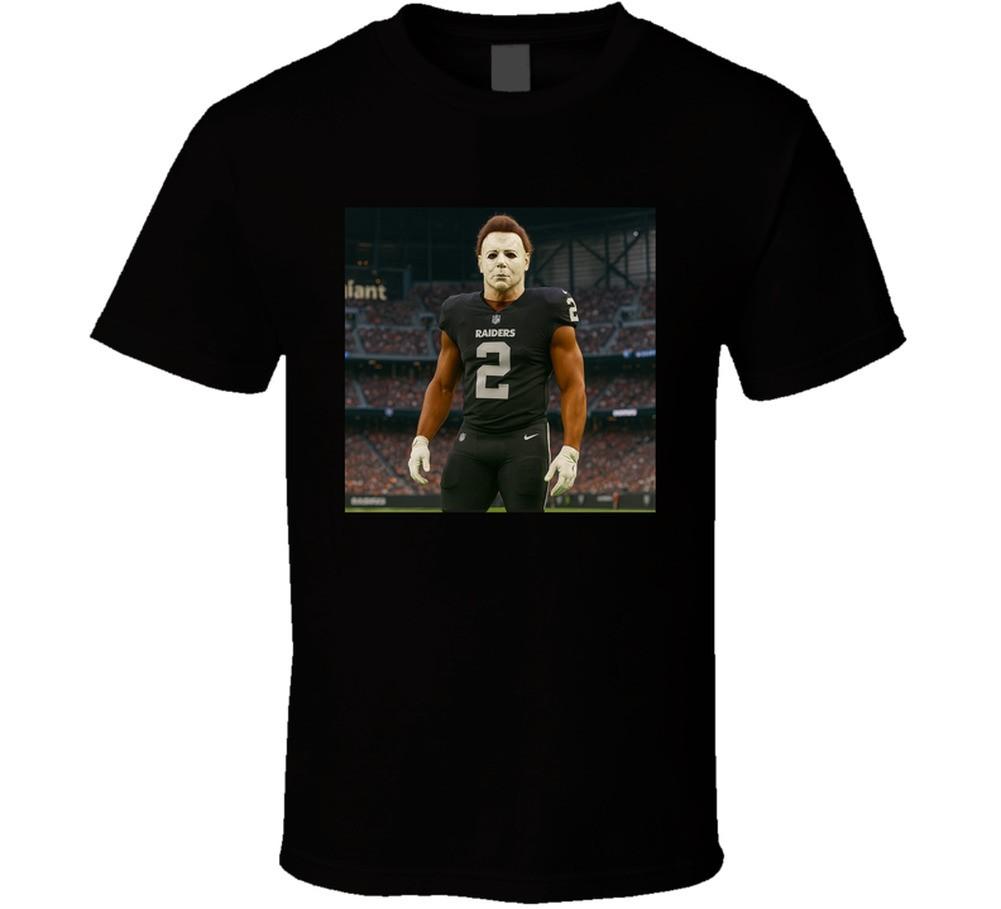 Ashton Jeanty Michael Myers Stance Halloween Mask Fußballfan T-Shirt
