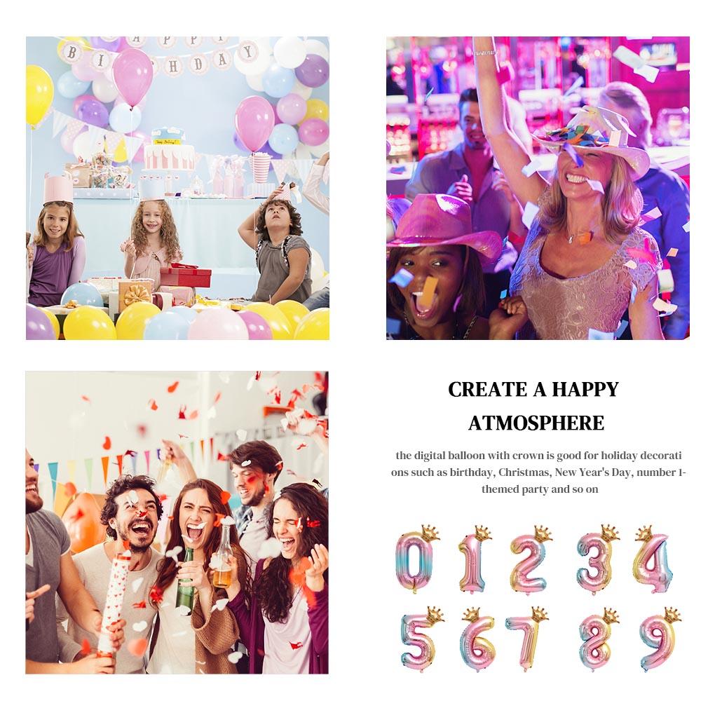 Party Balloon with Gradient Color Birthday Party Decor Aluminum Foil Balloon 32 Inch