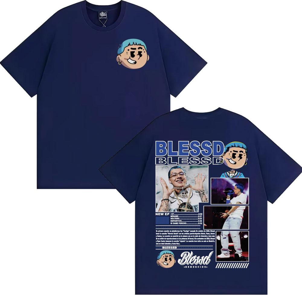 Rapper BLESSD BENDECIDO Tour 2025 Cover Merch Graphic T Shirts Unisex WOMEN Fashion Trend Cool Cotton Oversized Tshirt Streetwear