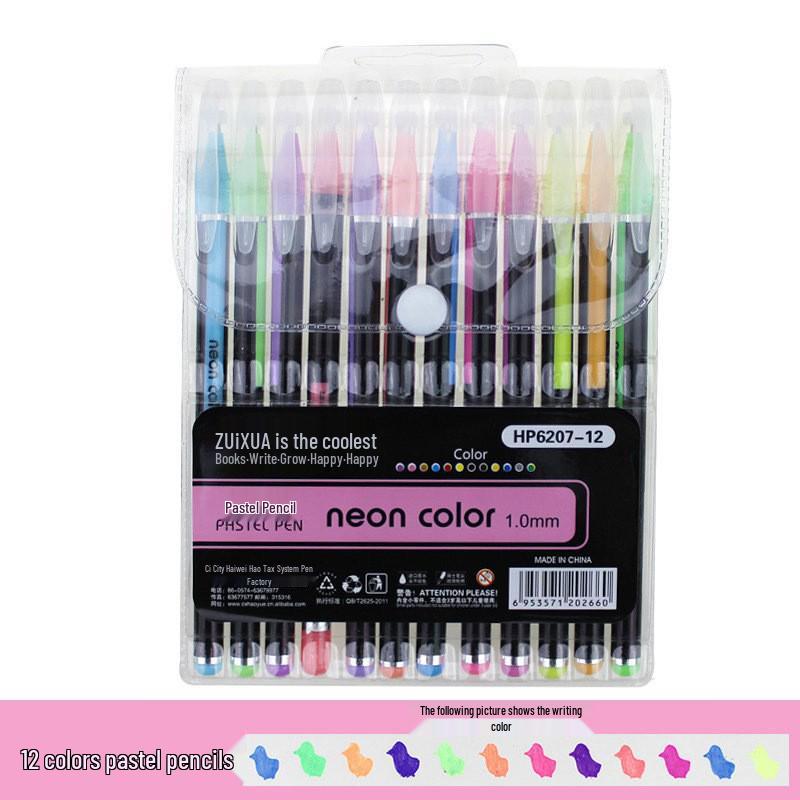 Pastell-Gelstift mit großer Kapazität und Glitzer für DIY-Zeichnen & Journaling