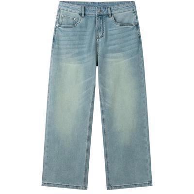 NVG·YOUNG Men's Wide Straight Loose Denim Jeans