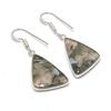 Natürlicher Indischer Moosachat 925 Sterlingsilber Schmuck Ohrring 1,58" AE-12256