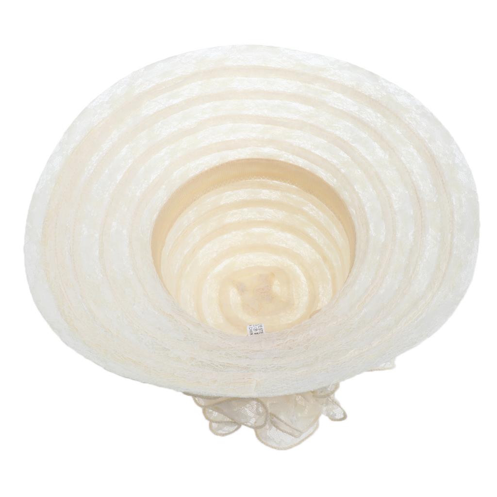 Fashion Women Elegant Lace Flower Derby Sun Hat Party Wedding Cap beige