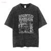 Vintage The Haunted Mansion T Shirt Retro Halloween Horror Matching GifT long or short sleeves vintage Washed Stretched Unisex