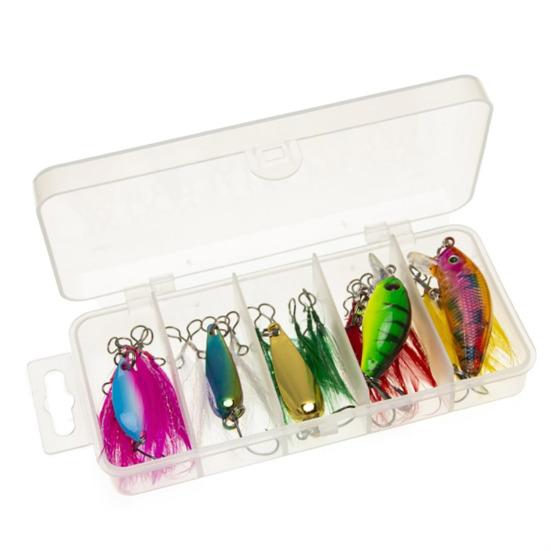20Pcs/Set Fishing Lure Kit with Artificial Hard Bait Metal Spinner Blade Colorful Feather Freshwater Saltwater Fishing Accessories