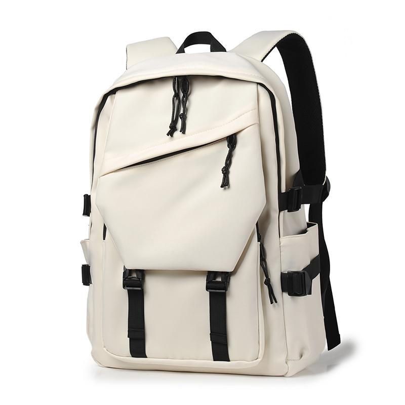 One 15 Inch Polyester Waterproof Solid Color Simple Men's Backpack Fashion Couple Student Computer Backpack