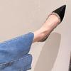 Fashion New Riveted Pointed Toe Single Shoes Riveted Patent Leather Soft Sole French Slip Feet Temperament Non-Slip Flats