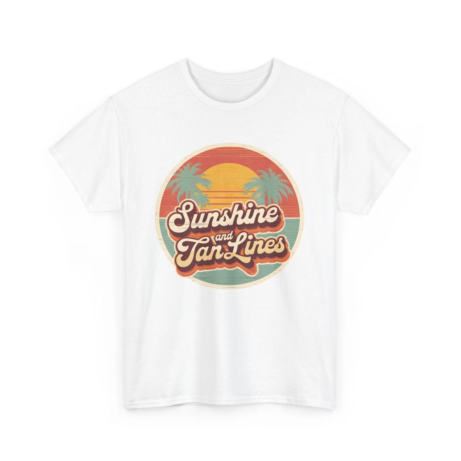 Beach Vibes Shirt | Summer Ocean Waves Tee | Retro Sunshine and tan lines Shirt L