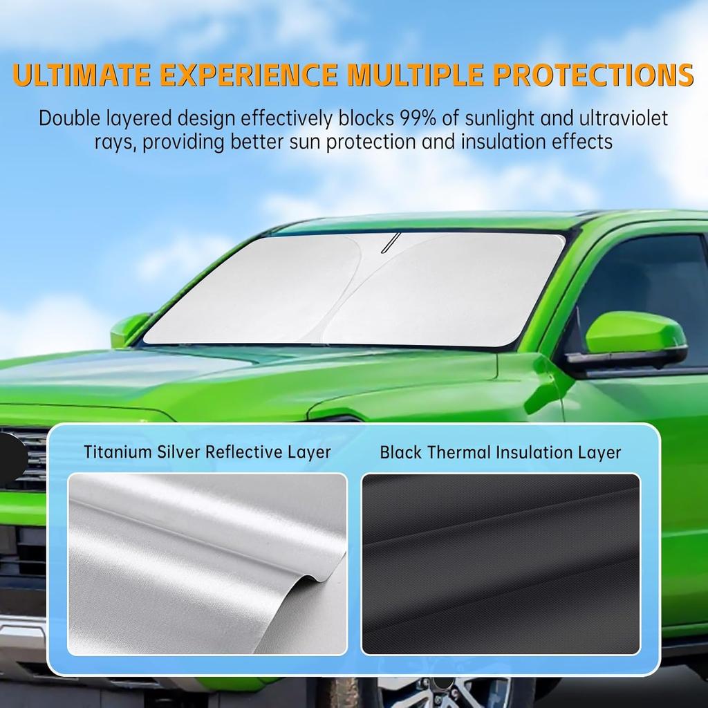 Front Windshield Sun Shade Windshield Cover Compatible With Toyota 4Runner 2010-2025, Sun Visor Protector Blocks UV Rays Sunshade For 4Runner