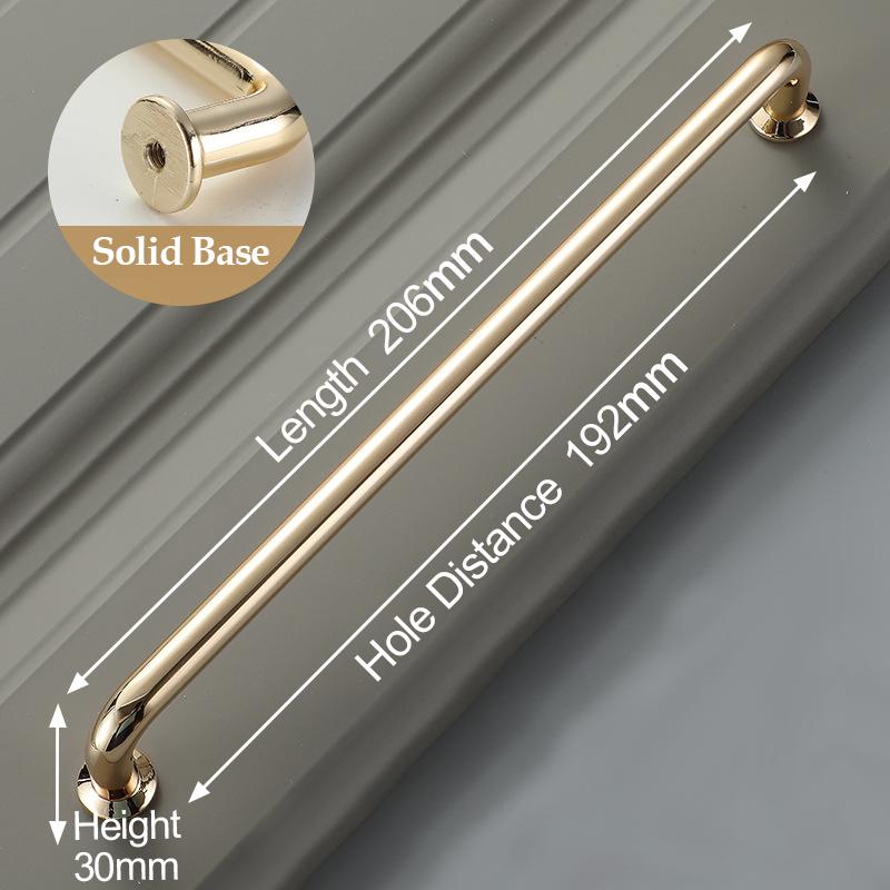 KAK Zinc Alloy Bright Gold Cabinet Pulls Light Luxury Stylish Kitchen Handles for Furniture Drawer Knobs Cabinet Hardware