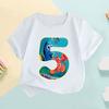 Finding Nemo Dory Cute Fish Number Print Kids T shirt Girls Clothes 1 2 3 4 5 6 7 8 9 Years Birthday Baby Boys TShirtsHKP2759
