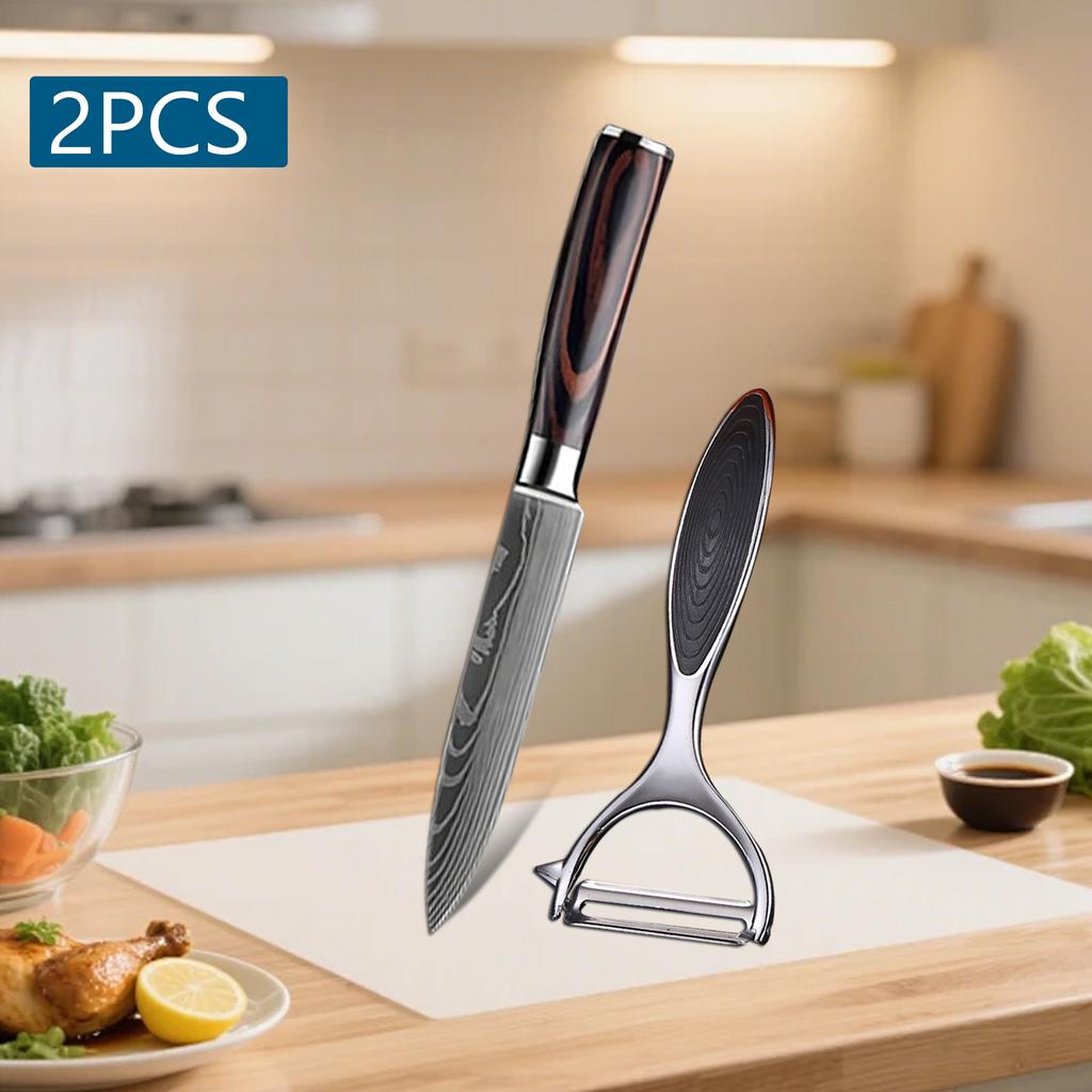 WXCOO Professional 5inch Knife Japanese Kitchen Knife Damascus Laser Fruit Paring Meat Cleaver Utility Knife Kitchen Accessories