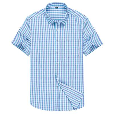 Letná pánska kockovaná košeľa s krátkym rukávom Business Casual Košeľa Všestranný sveter