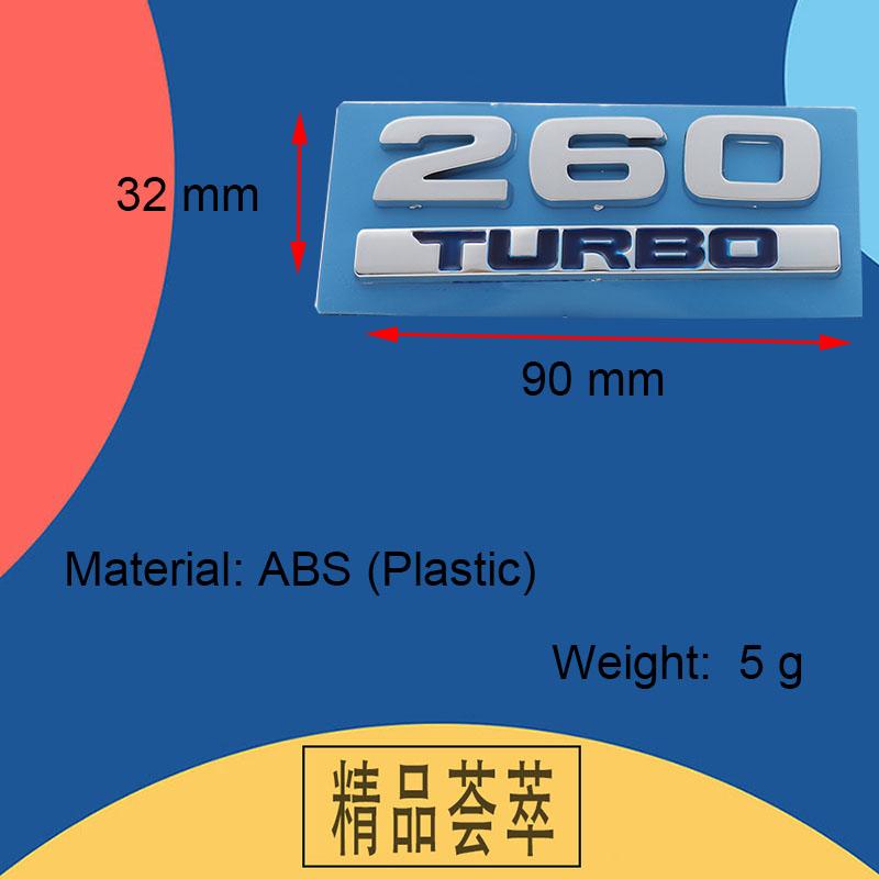3D Premium TURBO 260 TURBO for Car Fender Trunk Rear Bonnet Decal Emblem Badge Sticker Accessories