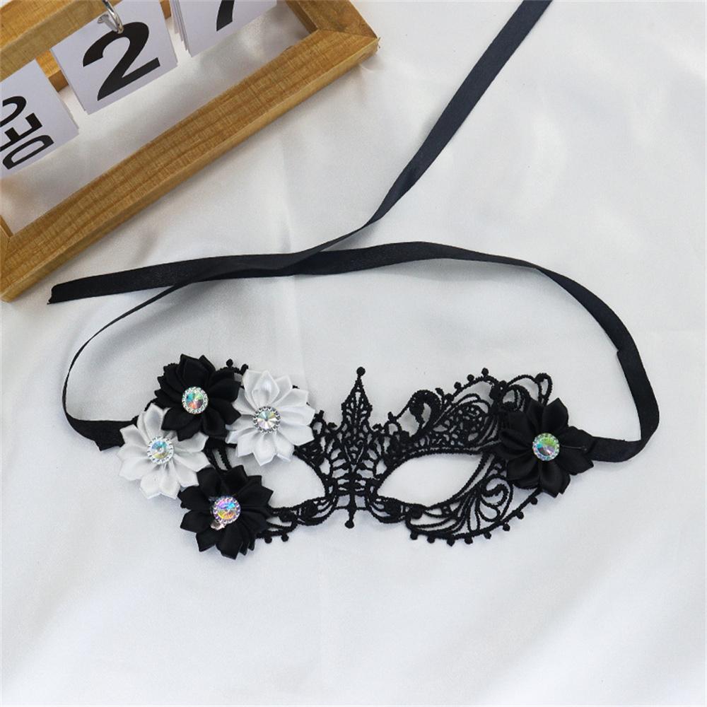 Makeup Ball Hollow Lace Mask Halloween Props Black Half Face Sexy Diamonds Female Eye Mask Fashion Masquerades Eye Mask