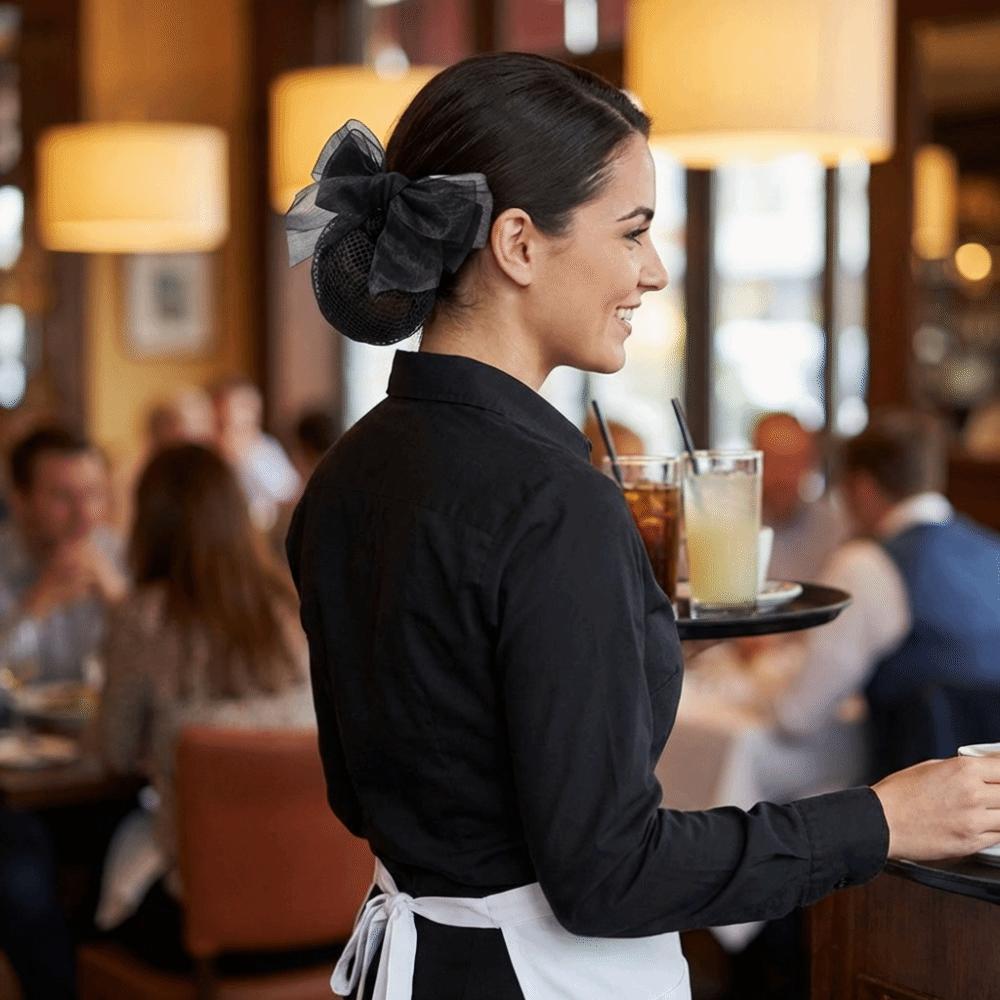 Vintage Bowknot Net Bun Snood Elegant Hair Clips Fashion Snood Hairgrips  Office