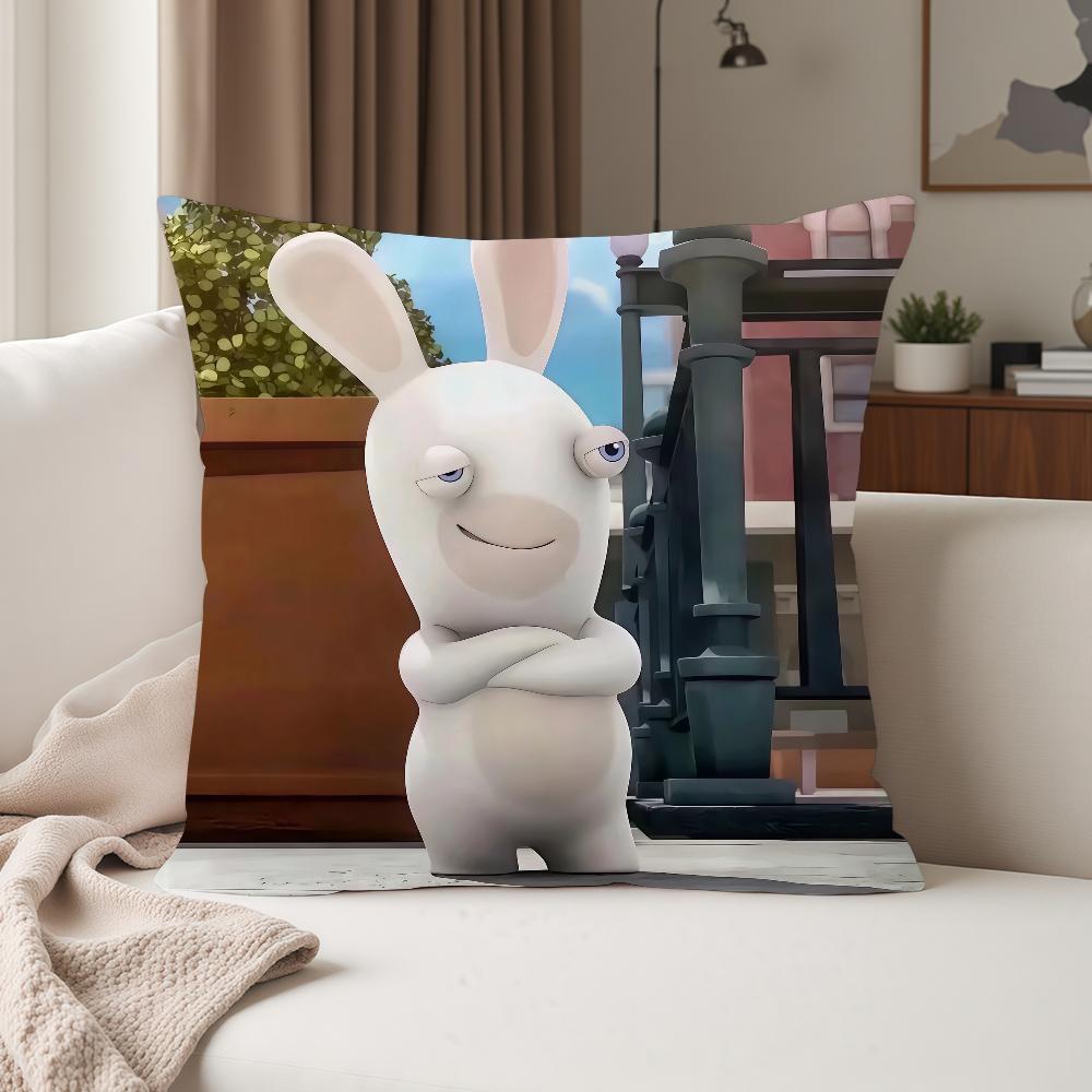 

Cartoon Cute RRaving CCute RRabbids Pillow Case Suitable For Bedrooms Living Rooms Cars Home Decoration 30cmx30cm