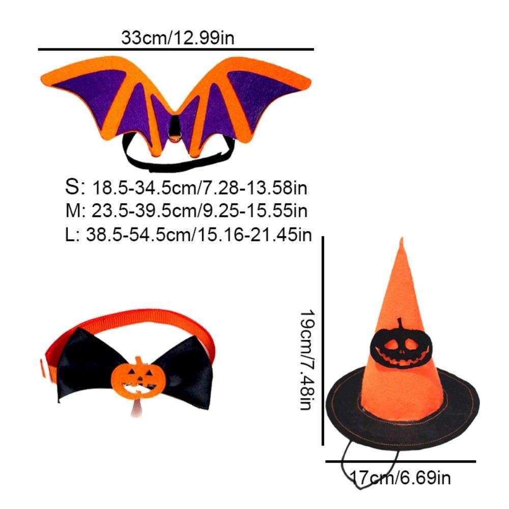 Bowknot Cat Bat Transformation Costume Non-woven Pet Halloween Costume Pet Bat Wings  Cosplay
