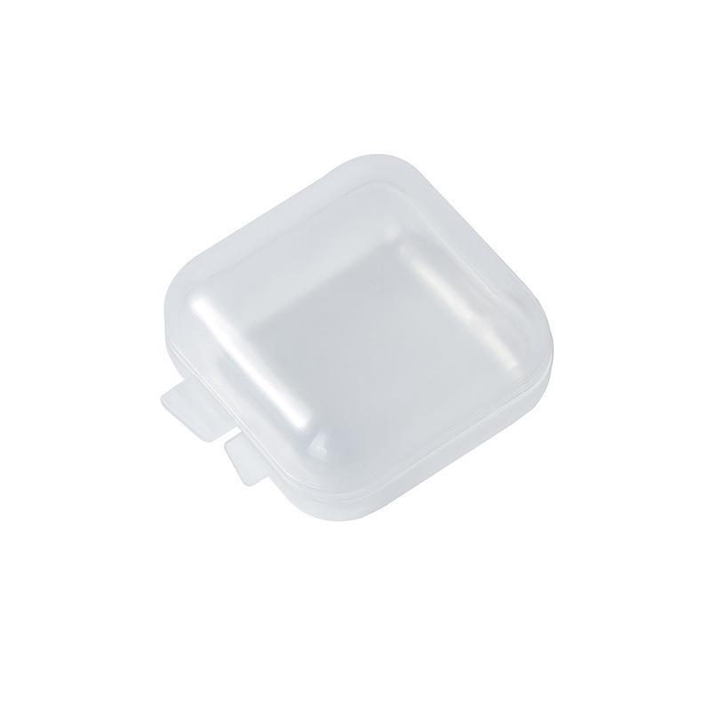 Mini plastová krabička na šperky čtvercová průhledná výklopná přenosná nádobka na pilulky držák na šperky obal vitrína na náušnice