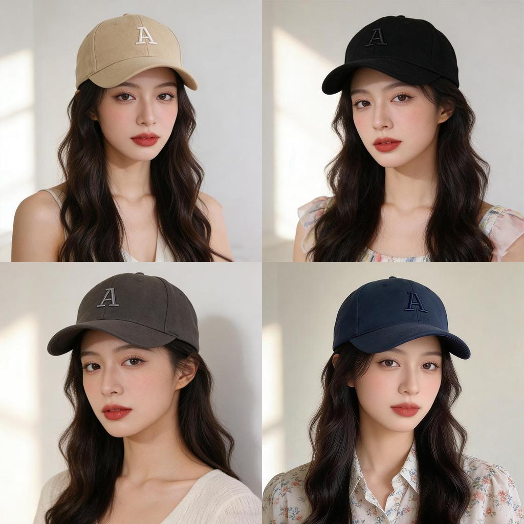 Cotton Embroidered Letter Baseball Cap For Women Men Sun Protection Casual Wear Spring