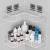 Punch-Free Bathroom Corner Shelf - Wall-Mounted Vanity Storage Rack