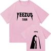 Hot Selling Unisex Loose Vintage Hip Hop Streetwear TShirt 2026 Kanye West Ye Album Pattern DoubleSided Print Casual Tshirt
