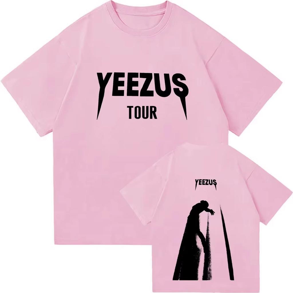 Hot Selling Unisex Loose Vintage Hip Hop Streetwear TShirt 2026 Kanye West Ye Album Pattern DoubleSided Print Casual Tshirt