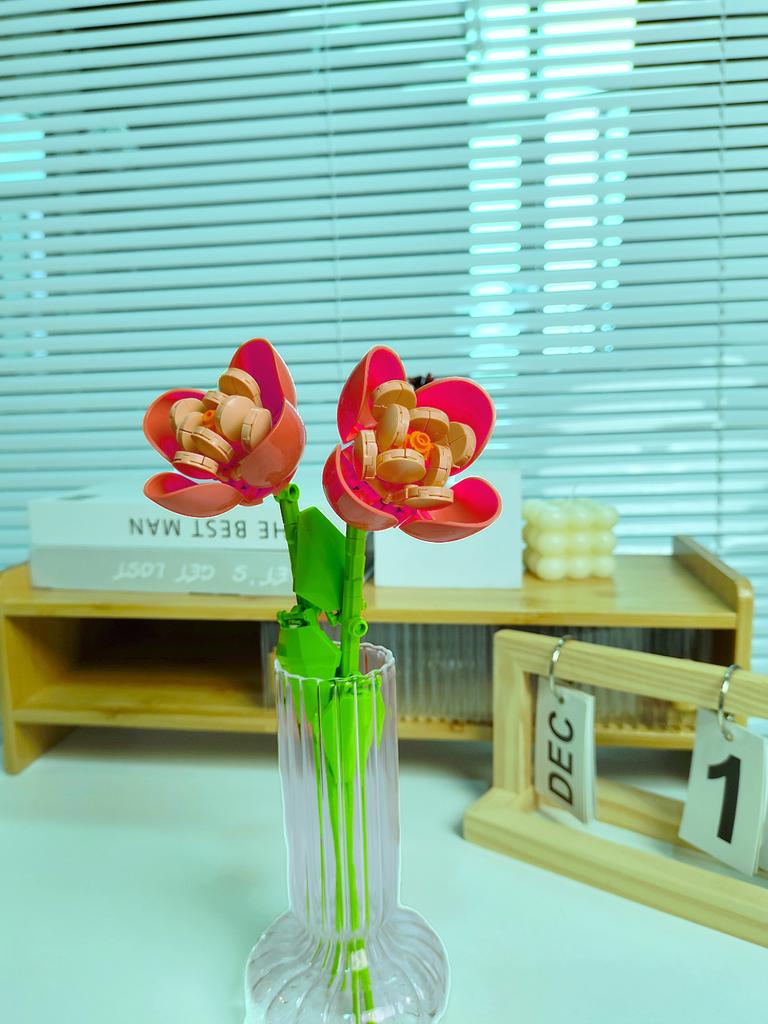 Blocchi da Costruzione Bouquet Rosa Girasole Eterno, Mini Mattoncini Fai da Te per Adulti, Regalo che Non Appassisce per San Valentino Anniversario Decorazione per la Casa