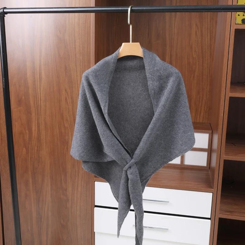Women's 100% Cashmere Perforated Knit Shawl Wrap Casual Fashion Accessory Versatile Tie Front Winter Daily Outfit poncho scarf