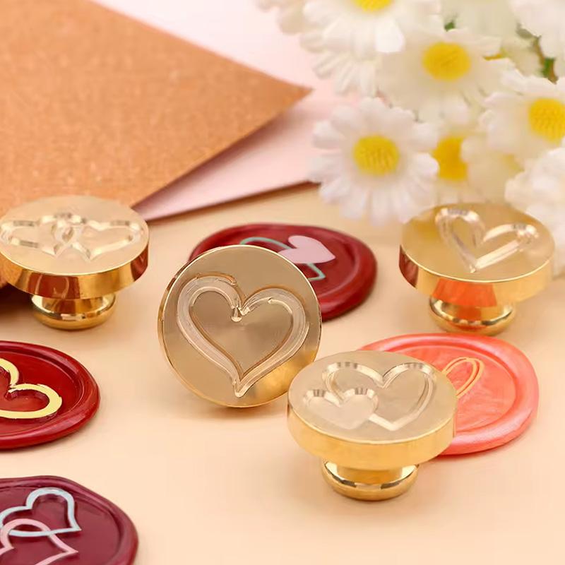 Walentynkowy Stempel Lakowy Miłość Liście Serce 25mm Zdejmowana Mosiężna Głowica Do Dekorowania Zaproszeń Pozdrowień Prezentów Kopert