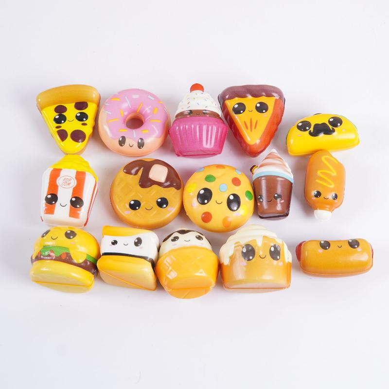 Cute Simulated Bread Food Shaped Toys Pu Slow Rebound Stress Squeeze Toys For Kids Adult