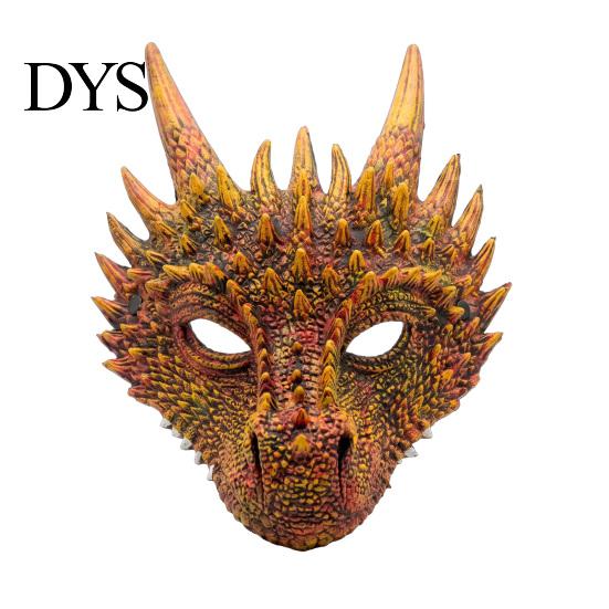 Adjustable Strap Party Costume Dragon Masque for Adults, Halloween Cosplay 3D Simulation Thorn Face Shield Full Festival, Carnival Masquerade