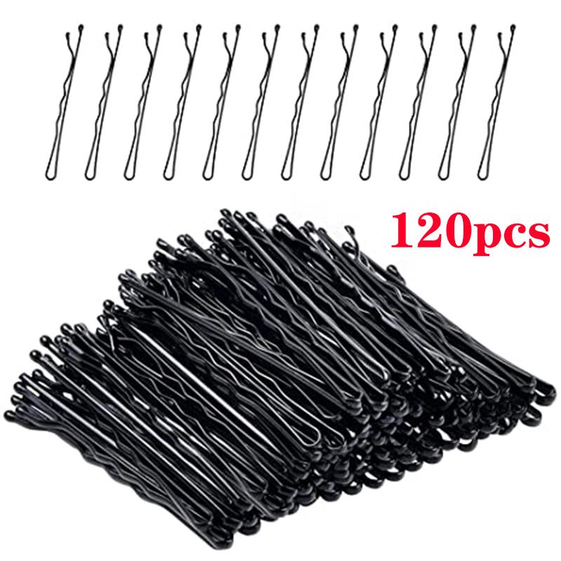 60/120pcs Black Hairpins for Women Hair Clip Lady Bobby Pins Invisible Wave Curly Bride Disposable Hairgrip Barrette Hair Clips