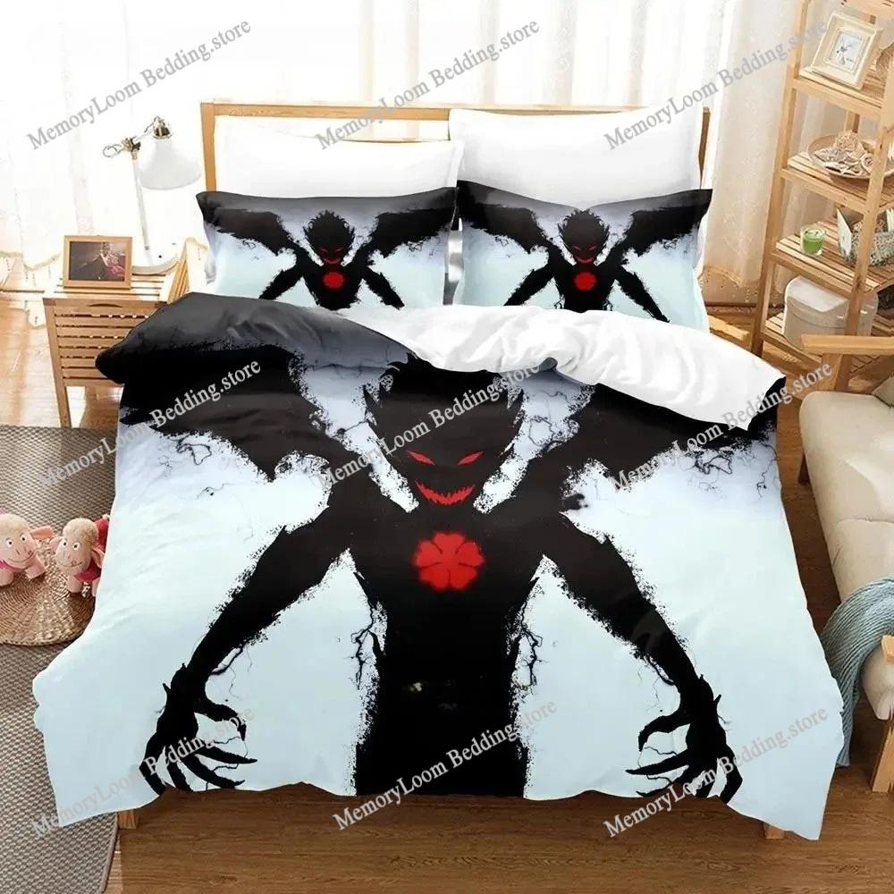 New Black Clover Bedding Set Single Twin Full Queen King Size Bed Set Adult Boys Bedroom Duvetcover Sets 3D Anime Bed Sheet Set