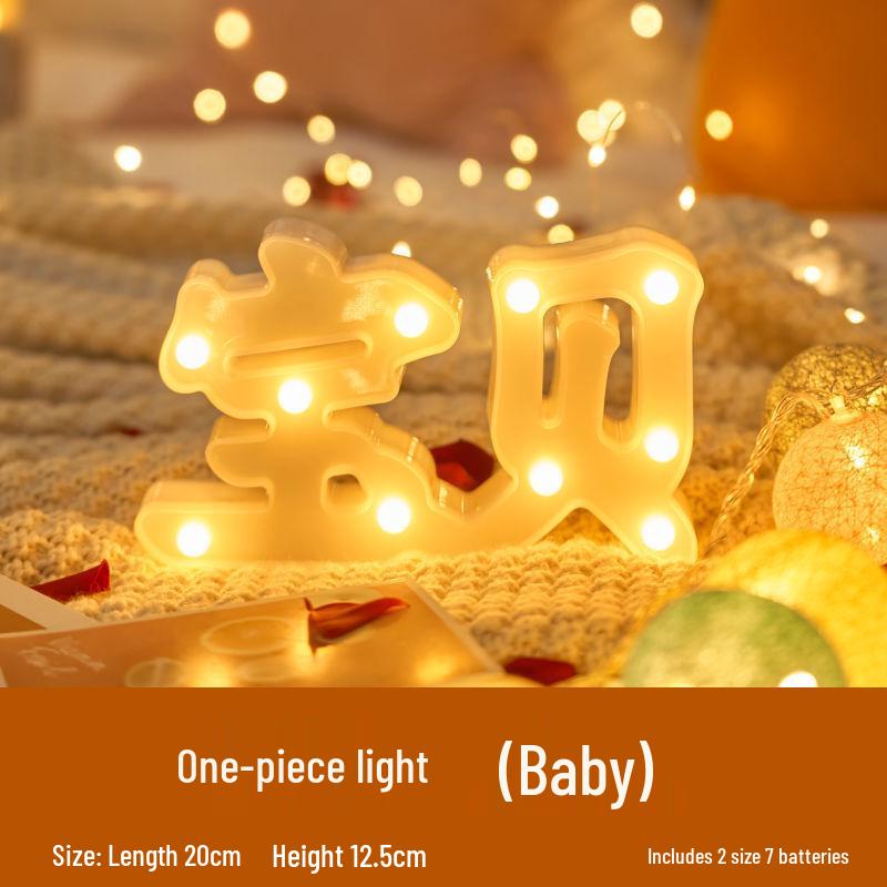 LED Happy Birthday Letter String Lights with Love Heart Props for Romantic Atmosphere and Event Decor