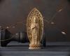 Miniature Kannon Buddhist wood ornament Gasshokannon Buddha, Bodhisattva, 12.5cm (wood boxwood, gold-dust finish) - Seikannon, statue, figure,