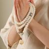 White Jade Bodhi Root 108-Bead Lotus Bracelet for Men and Women - Wenwan Prayer Beads