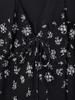 2025 Autumn/Winter European Women's Waist-Cinching Printed Long-Sleeve Dress